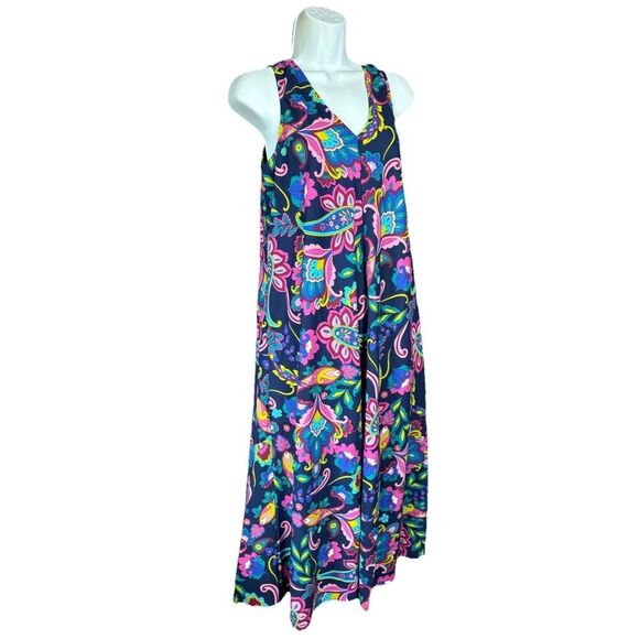 Soft Surroundings Rosalia Maxi Dress Women’s Size Petite Medium Paisley Floral - Picture 6 of 14
